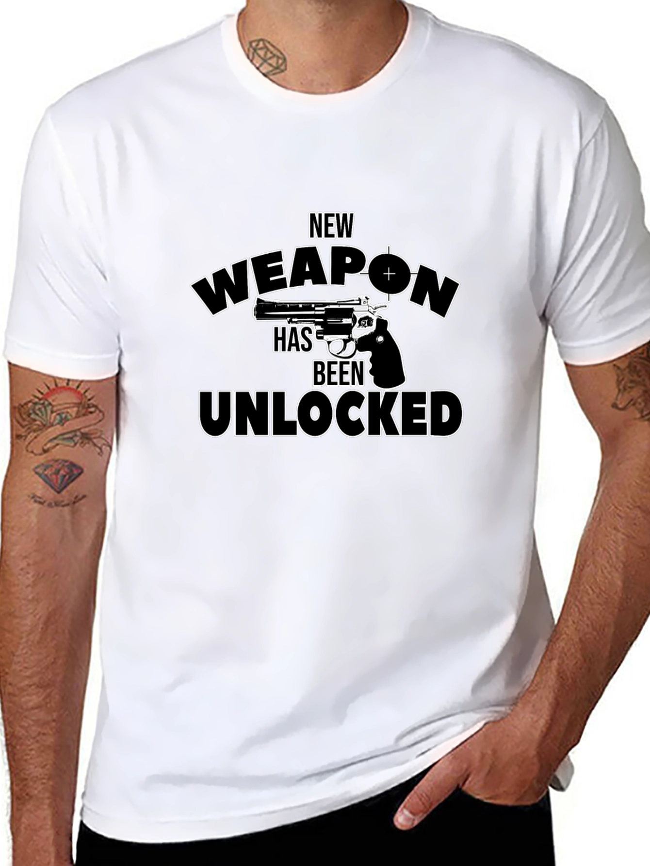 New Weapon Unlocked Novelty Graphic T-Shirt