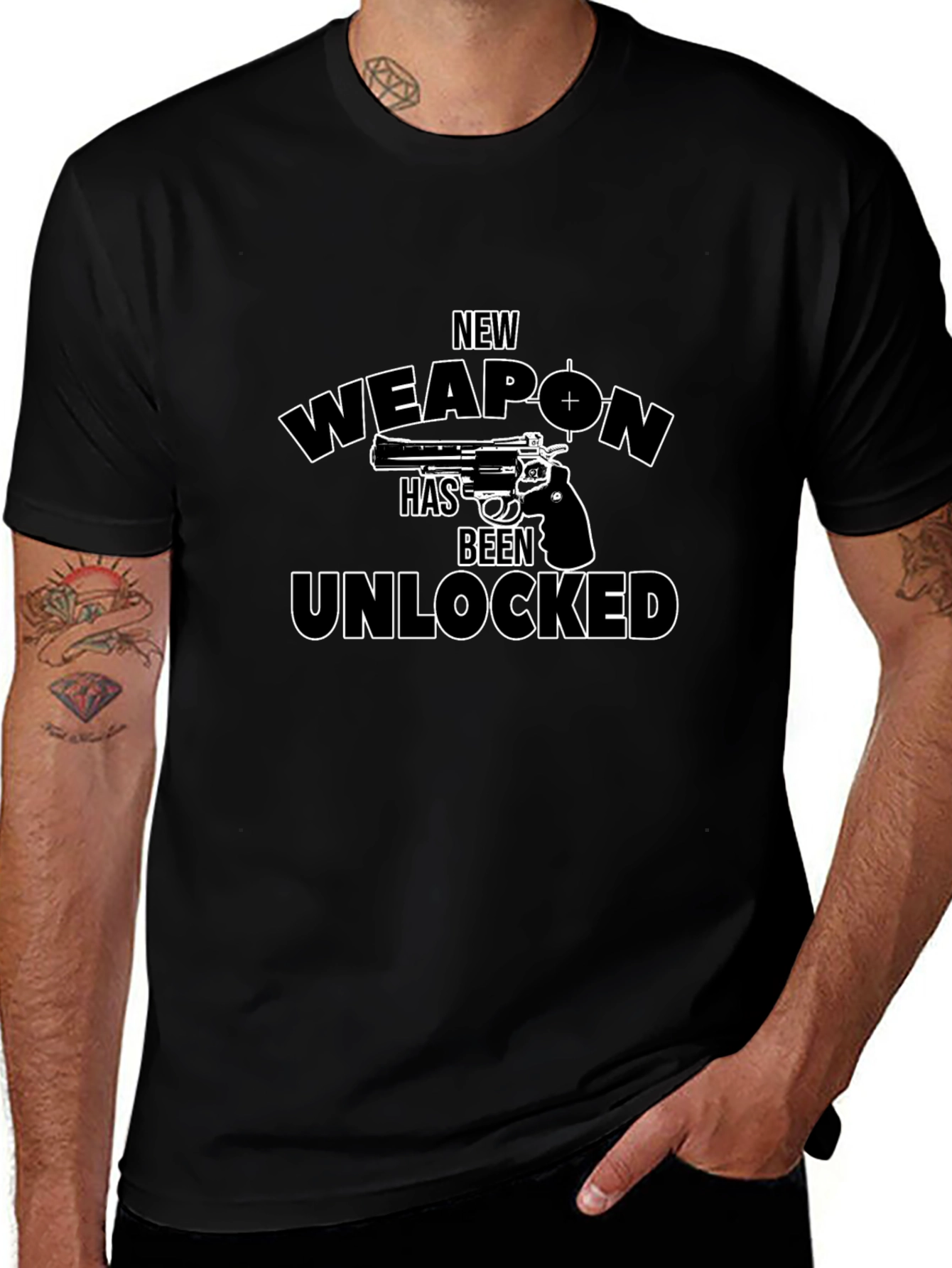 New Weapon Unlocked Novelty Graphic T-Shirt