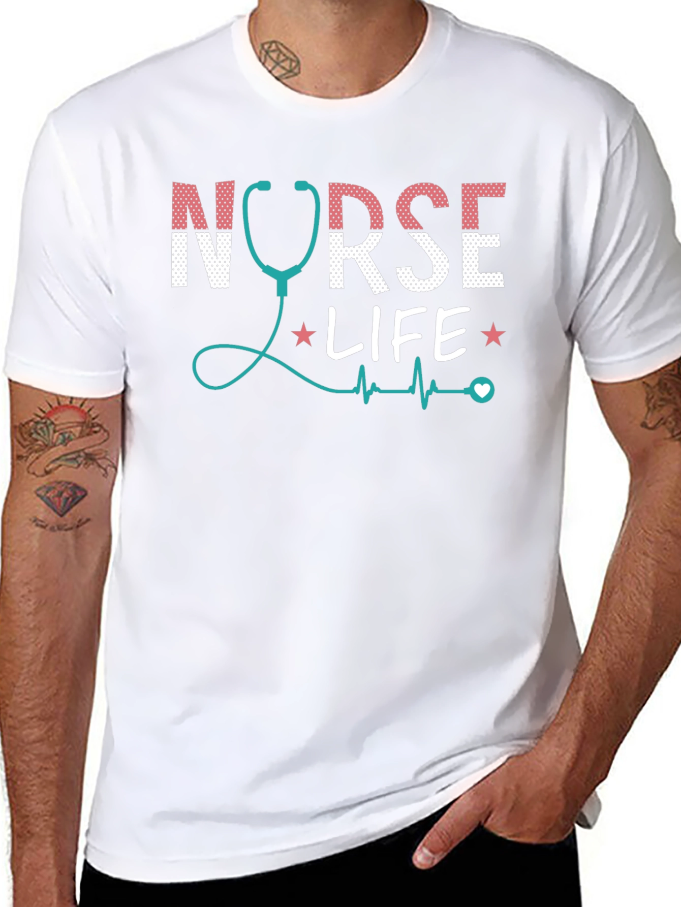 Nurse Life Graphic Tee - Stethoscope Design
