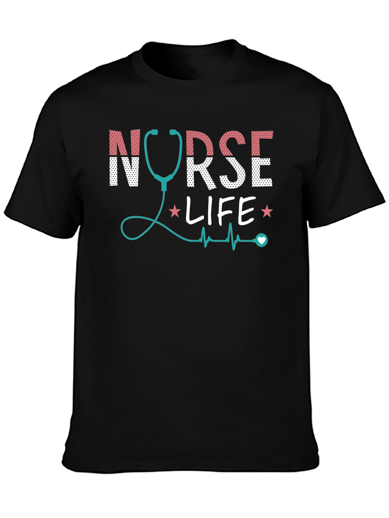 Nurse Life Graphic Tee - Stethoscope Design