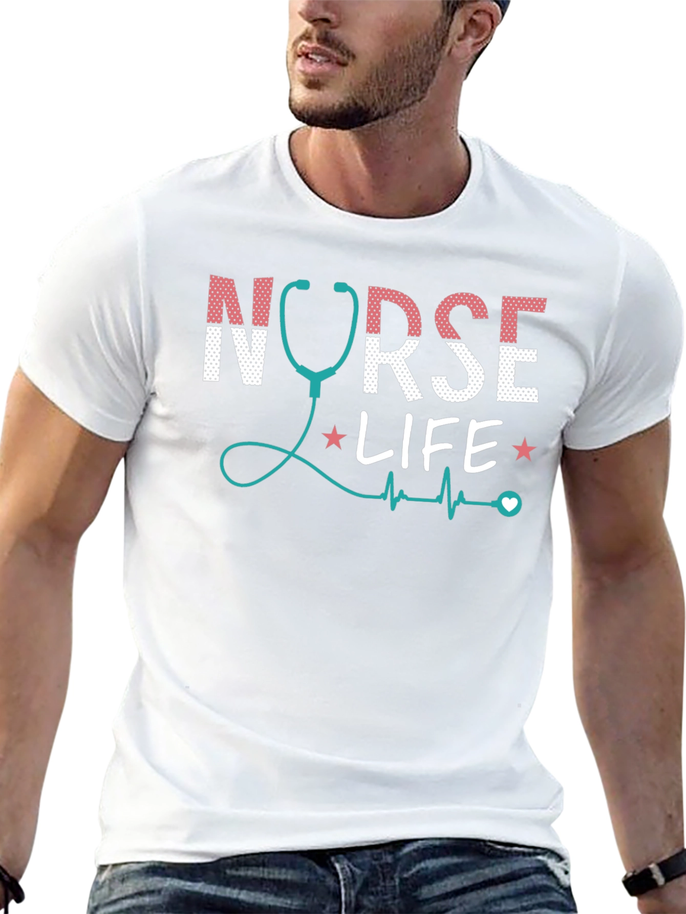 Nurse Life Graphic Tee - Stethoscope Design