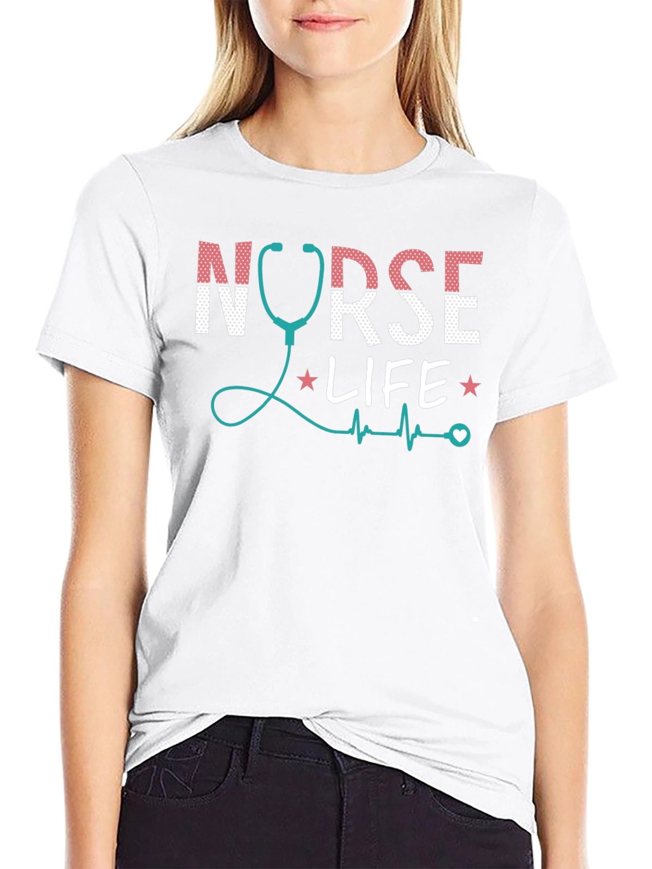 Nurse Life Graphic Tee - Stethoscope Design