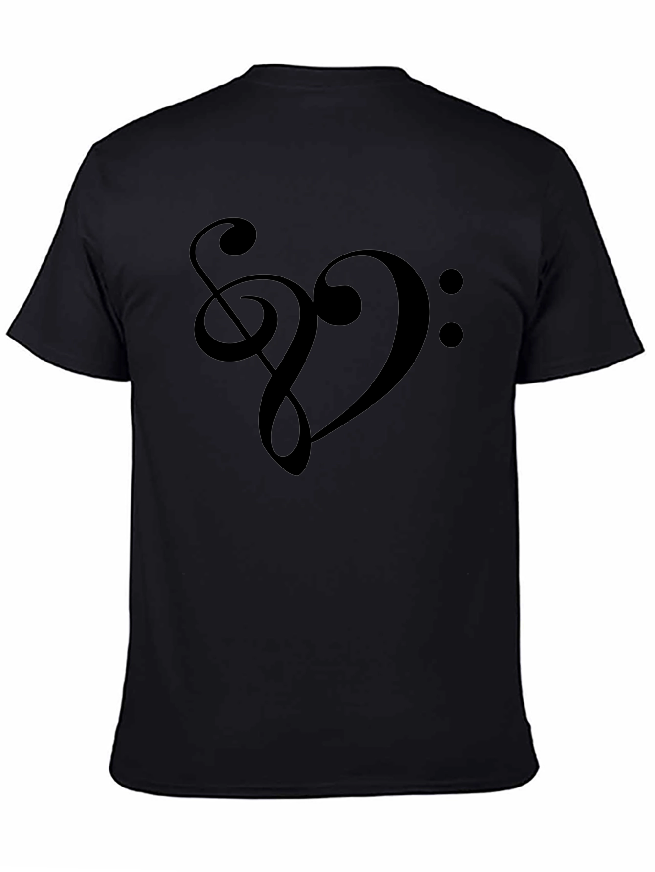 Music Note Heart T-Shirt - Black Graphic Tee