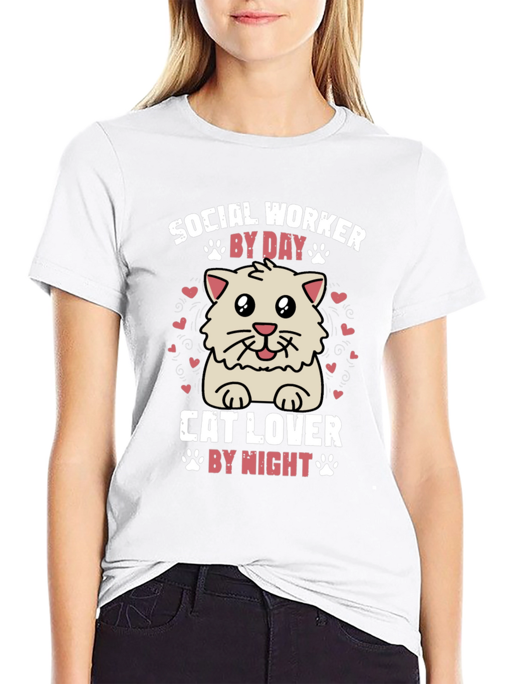 Social Worker Cat Lover Graphic Tee