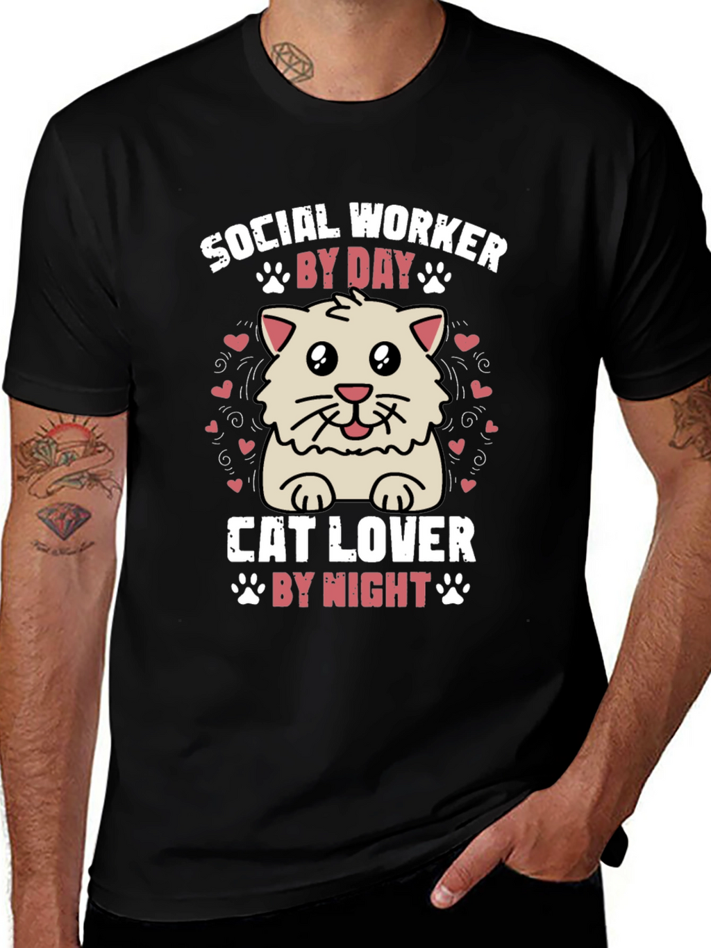 Social Worker Cat Lover Graphic Tee