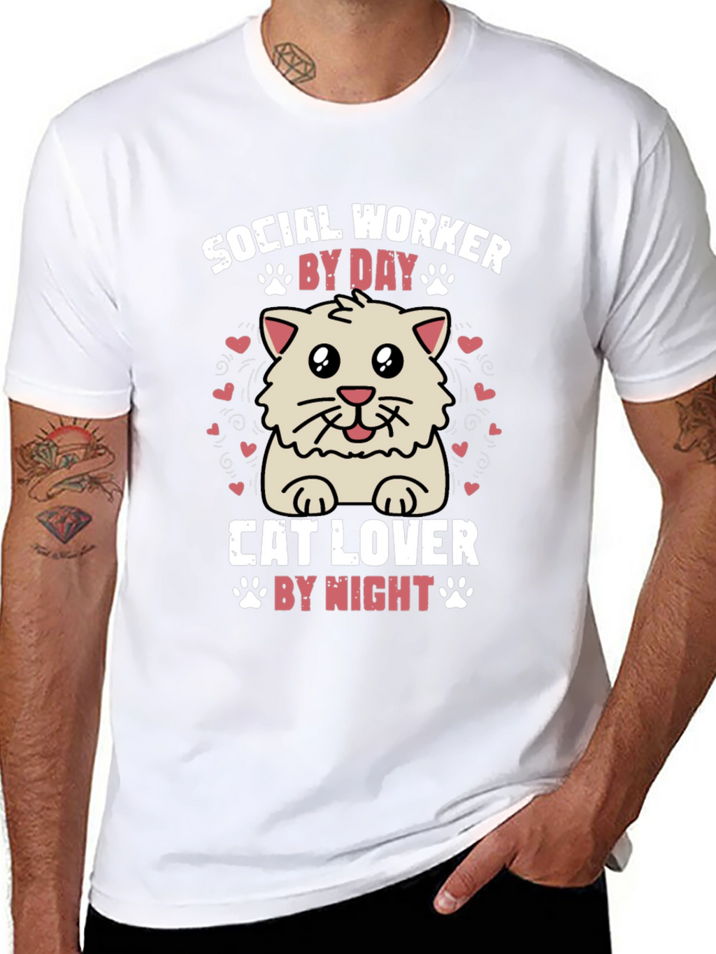 Social Worker Cat Lover Graphic Tee