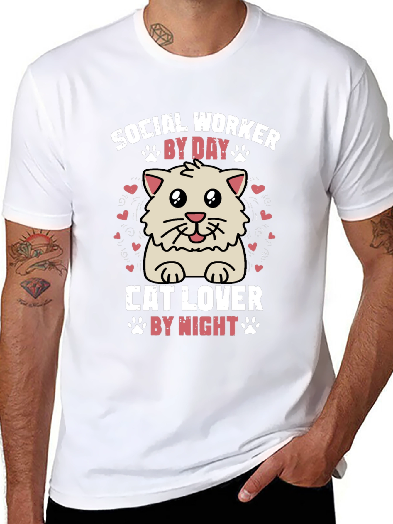 Social Worker Cat Lover Graphic Tee