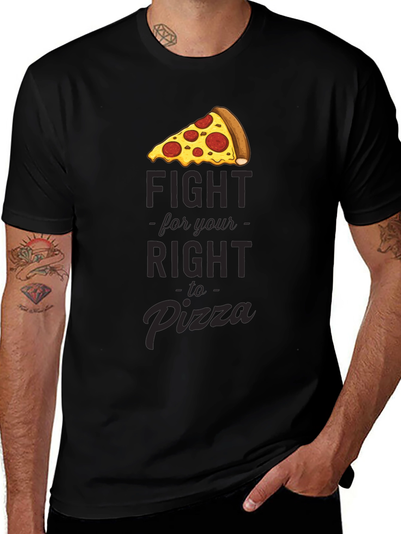 Fight For Your Right To Pizza Black T-Shirt