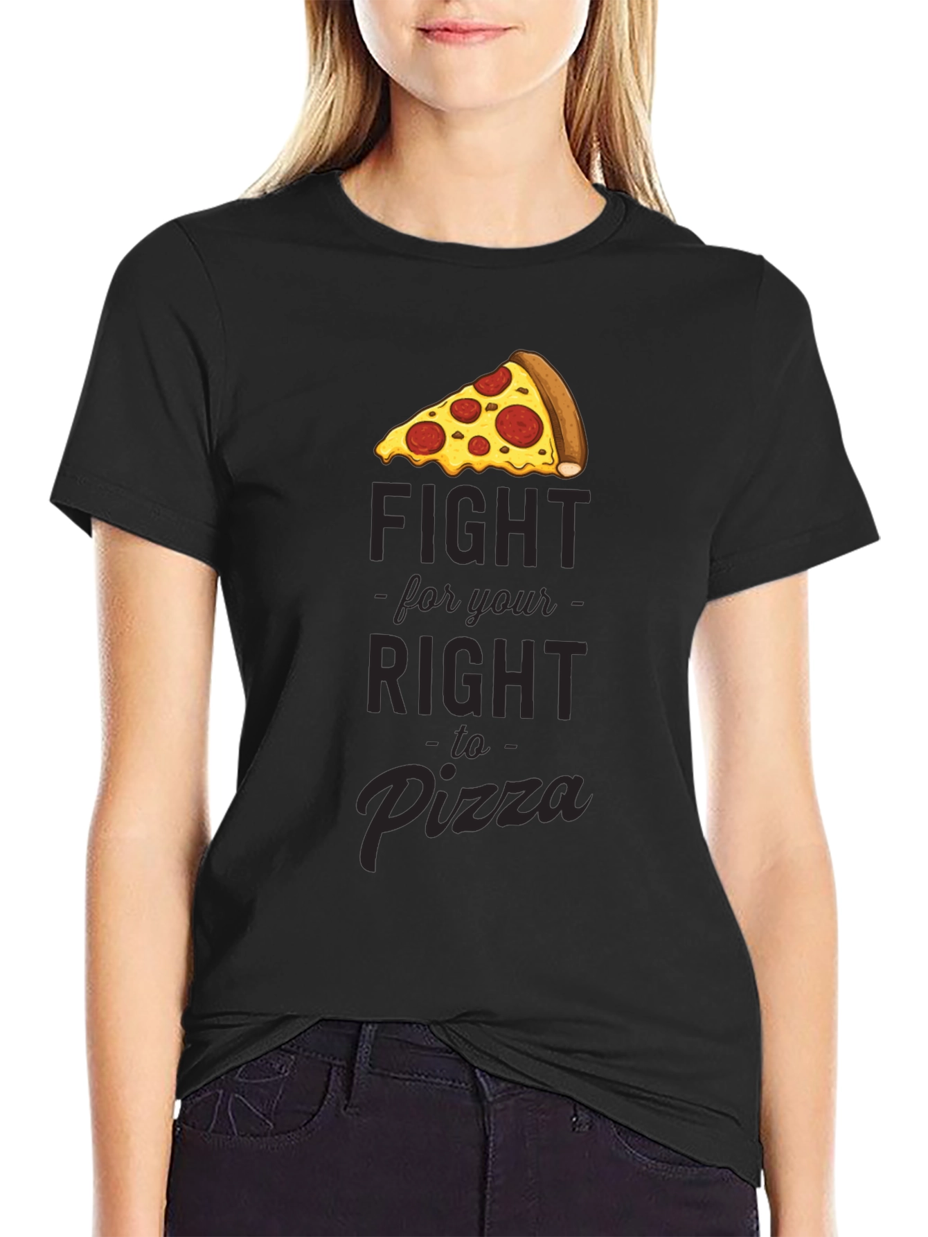 Fight For Your Right To Pizza Black T-Shirt