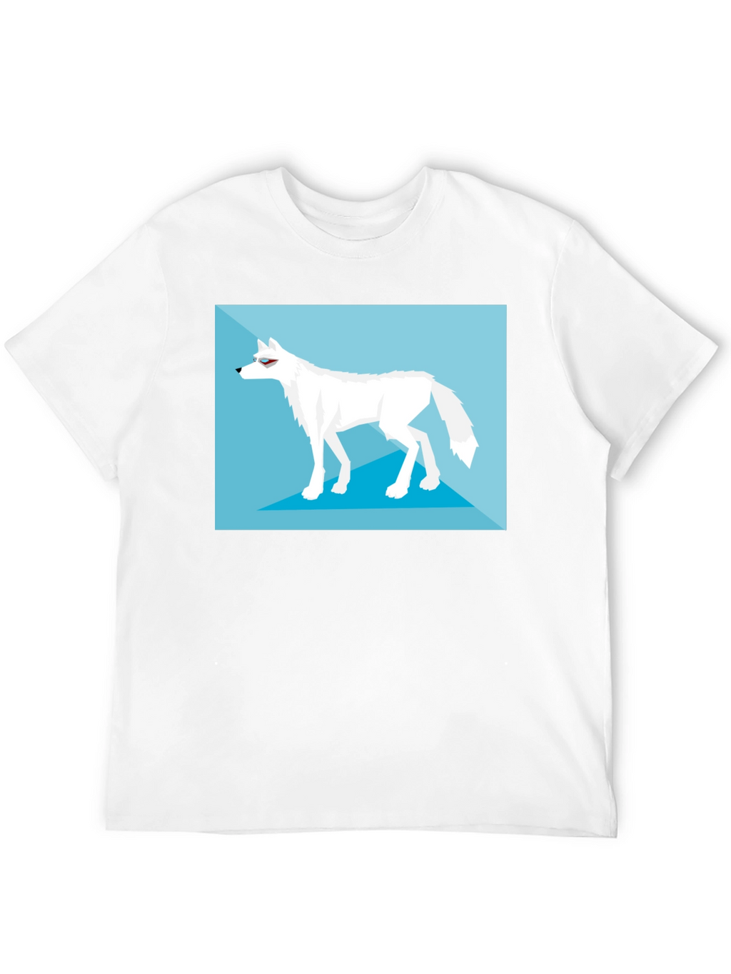 Geometric Arctic Wolf Graphic Tee - Black
