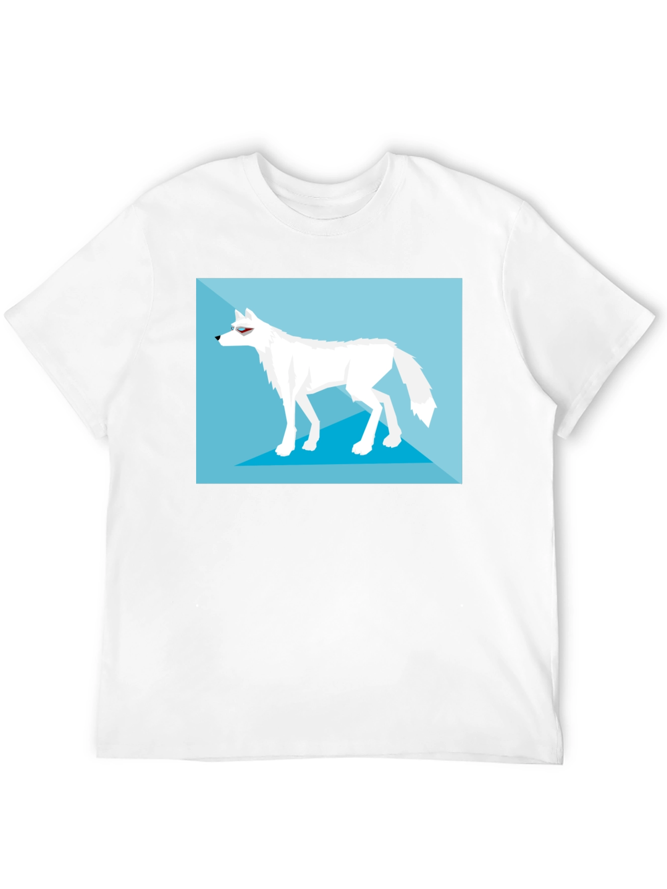 Geometric Arctic Wolf Graphic Tee - Black