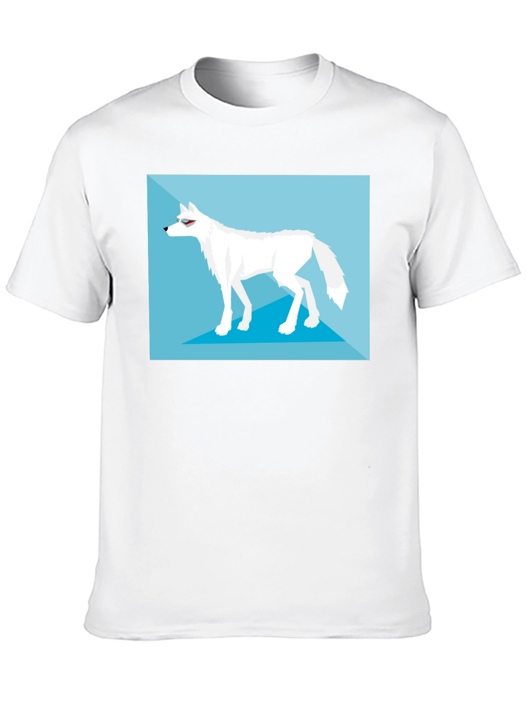 Geometric Arctic Wolf Graphic Tee - Black