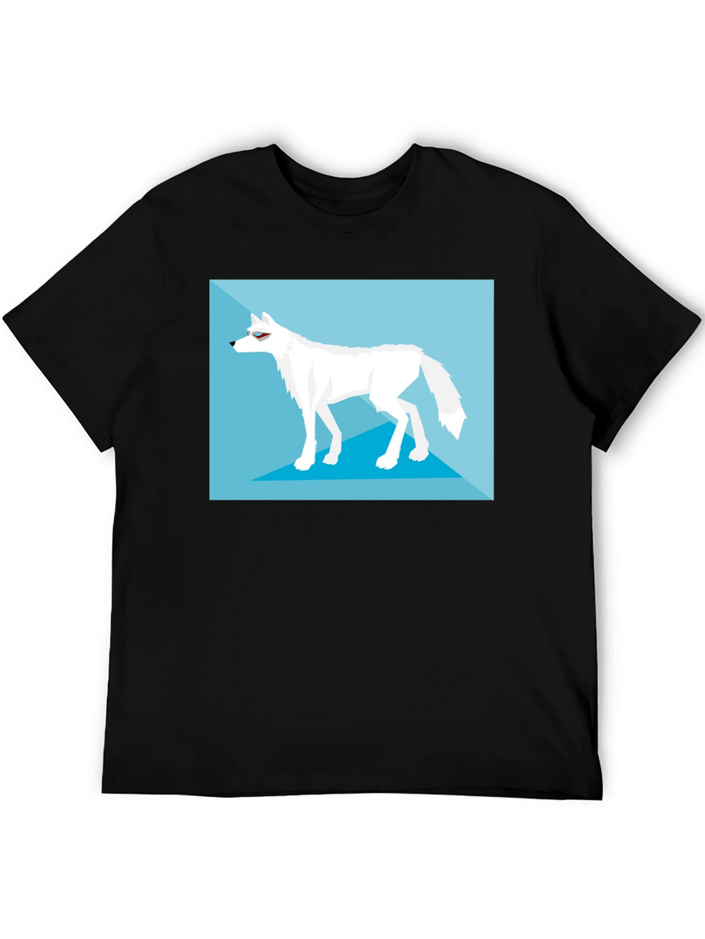 Geometric Arctic Wolf Graphic Tee - Black