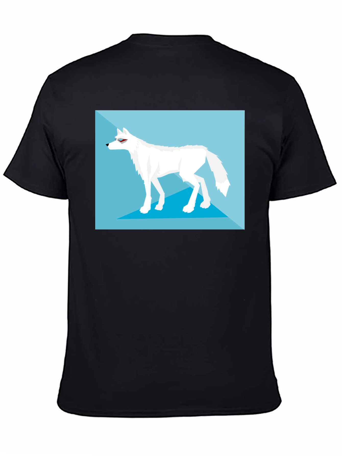 Geometric Arctic Wolf Graphic Tee - Black