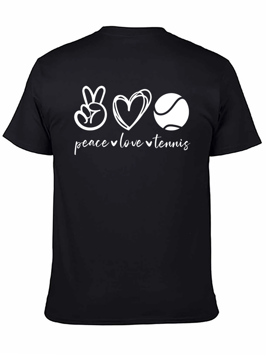 Peace Love Tennis Graphic Tee - Black