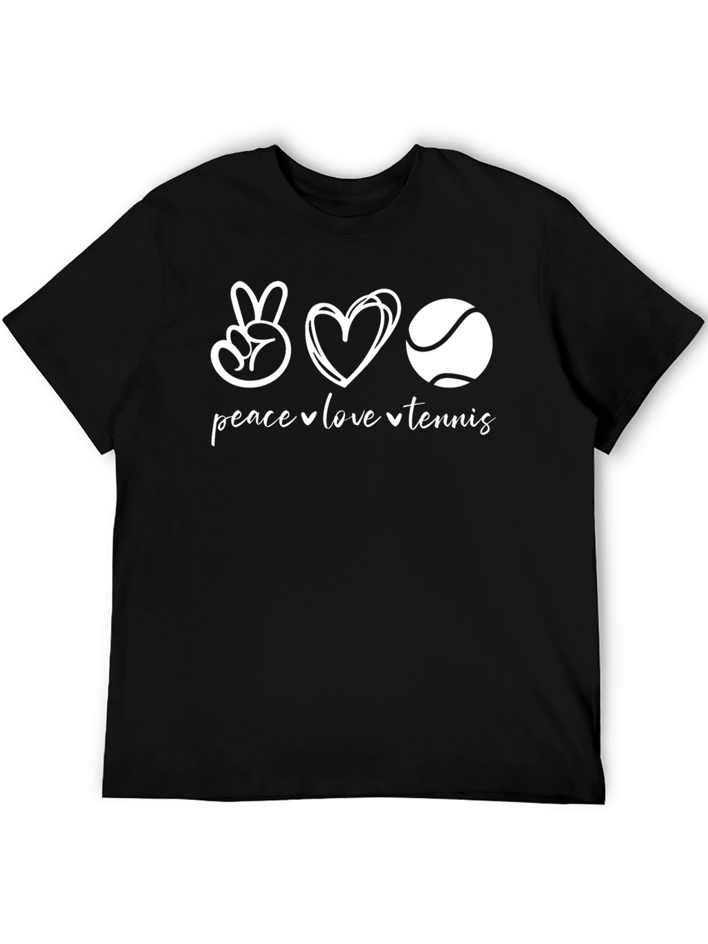 Peace Love Tennis Graphic Tee - Black
