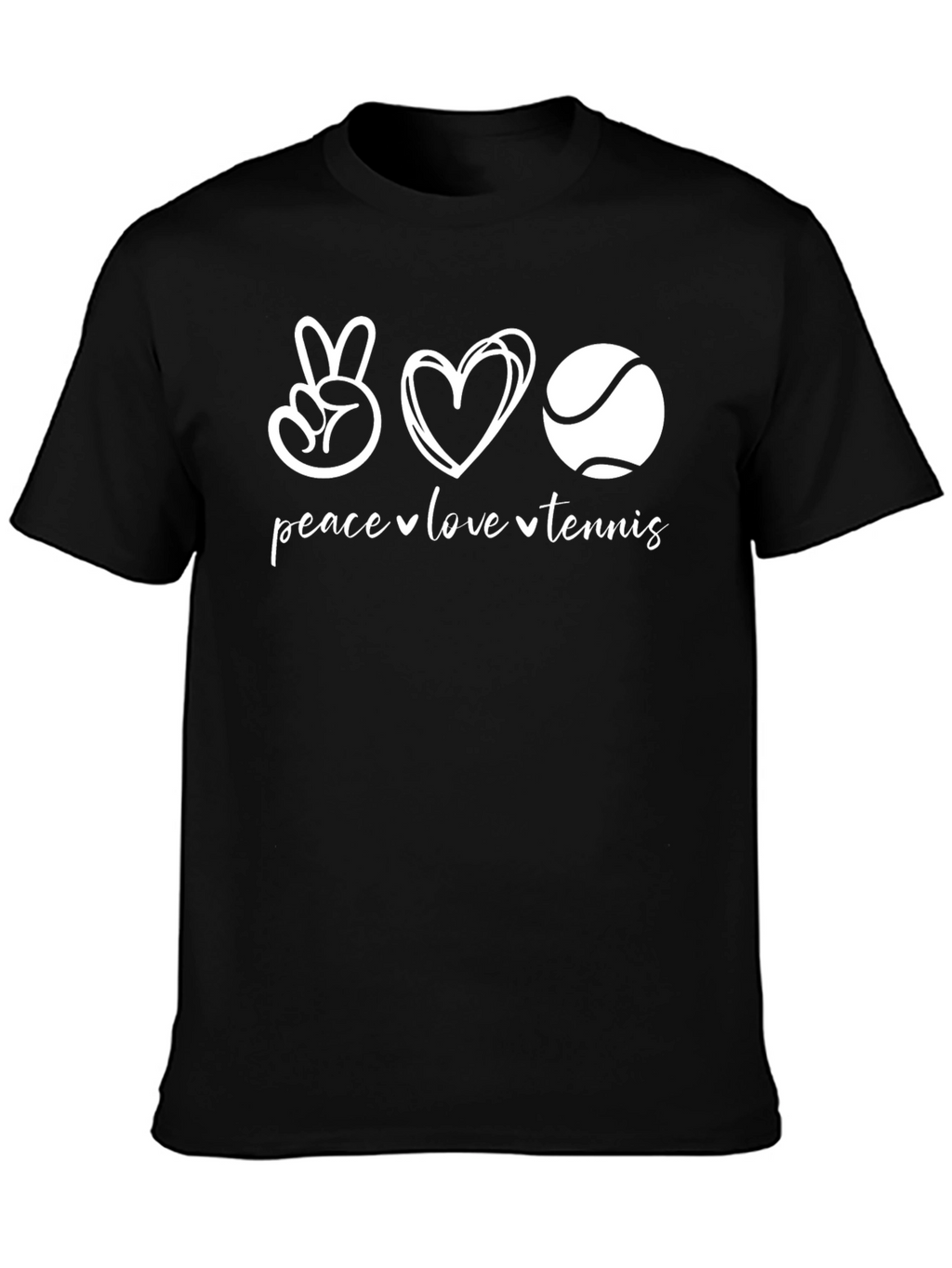 Peace Love Tennis Graphic Tee - Black