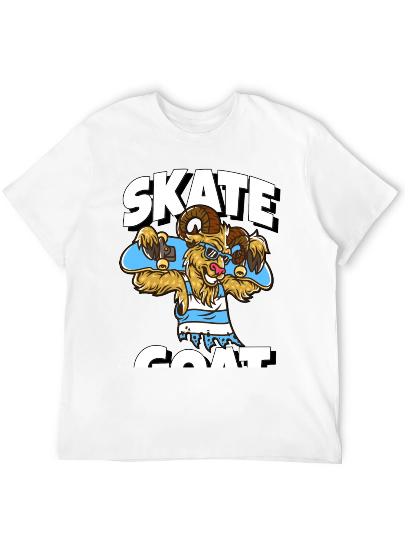 Skate Goat Graphic T-Shirt - Funny Animal Tee