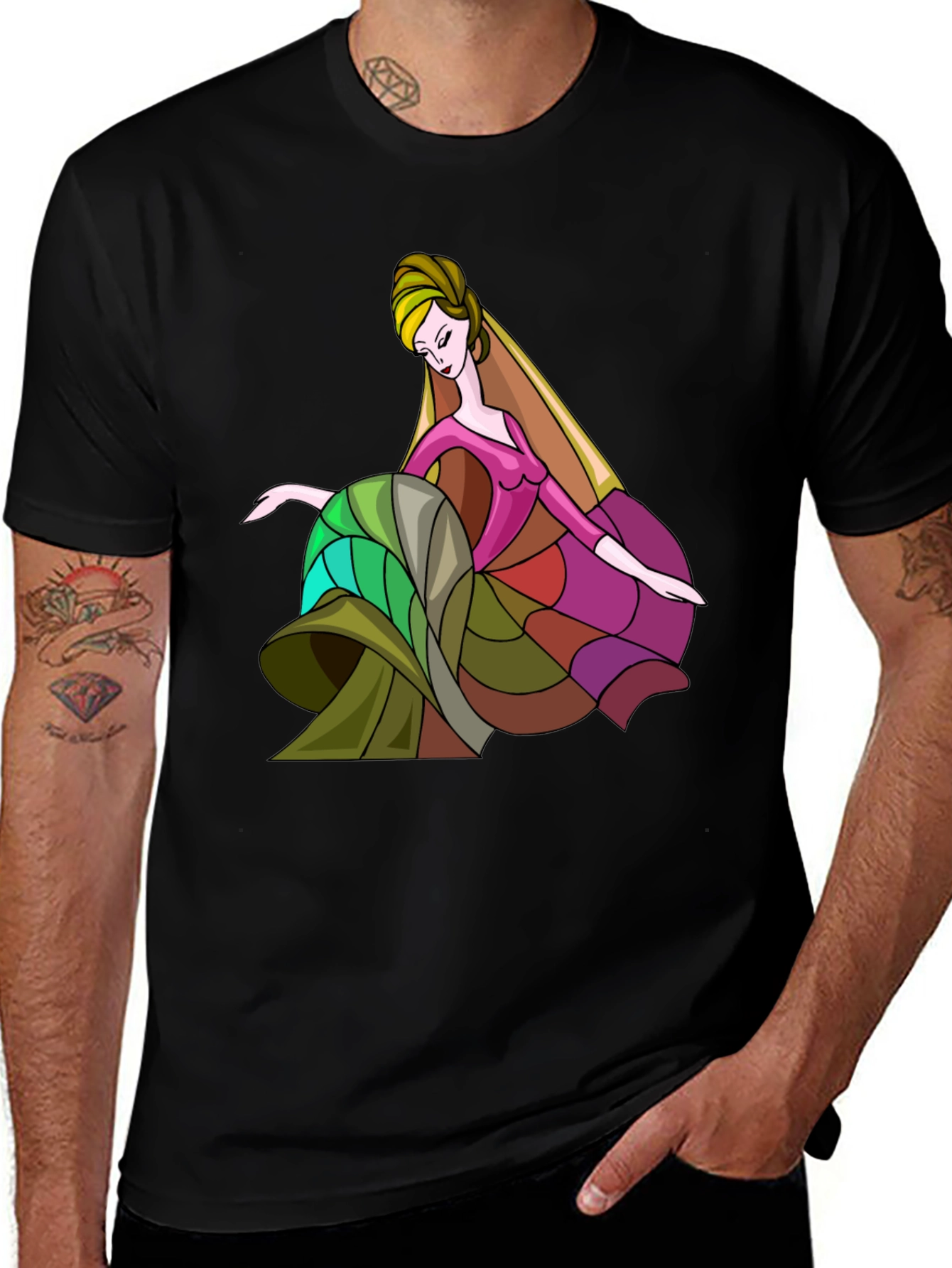 Stylish Graphic Tee: Abstract Dancer Design