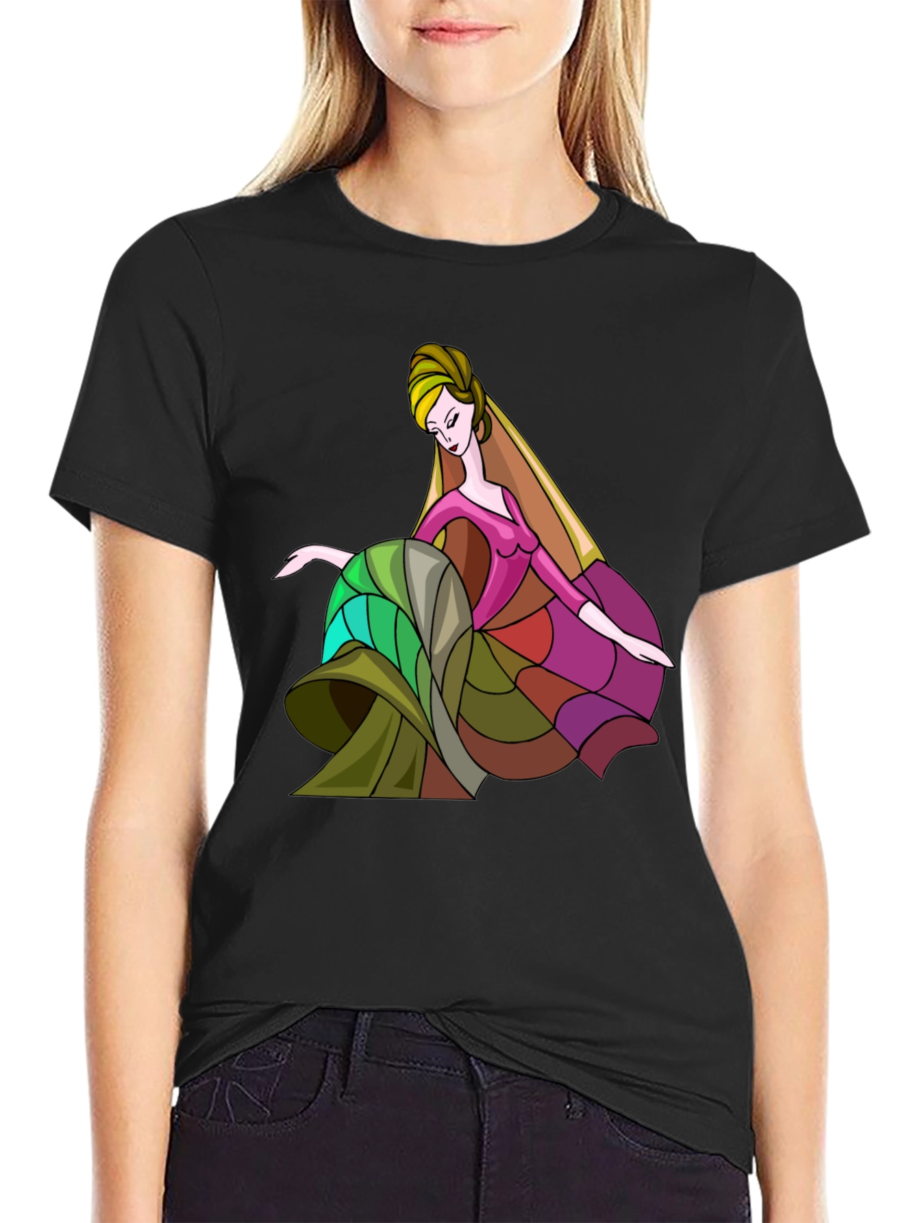 Stylish Graphic Tee: Abstract Dancer Design