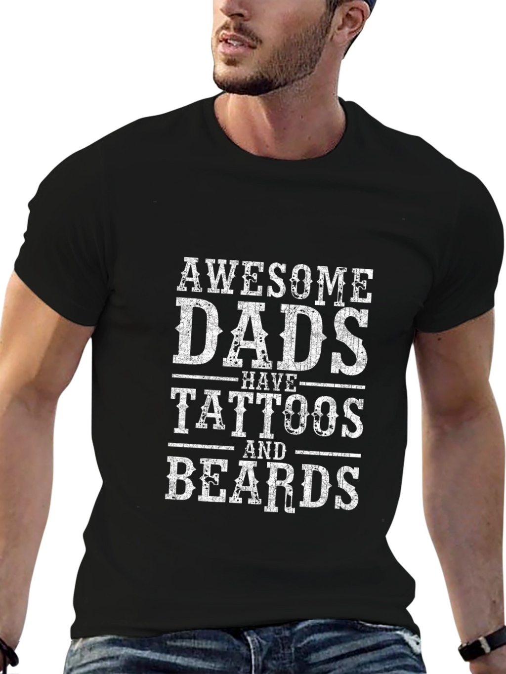 Awesome Dads Tattoos & Beards Graphic Tee