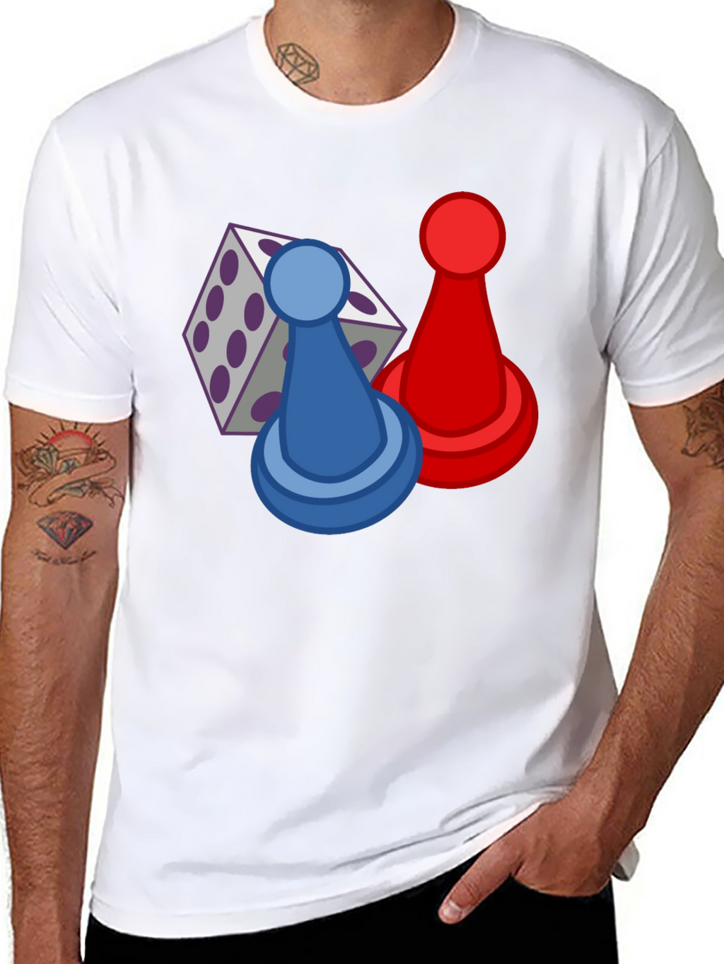 Board Game T-Shirt - Dice & Pawns