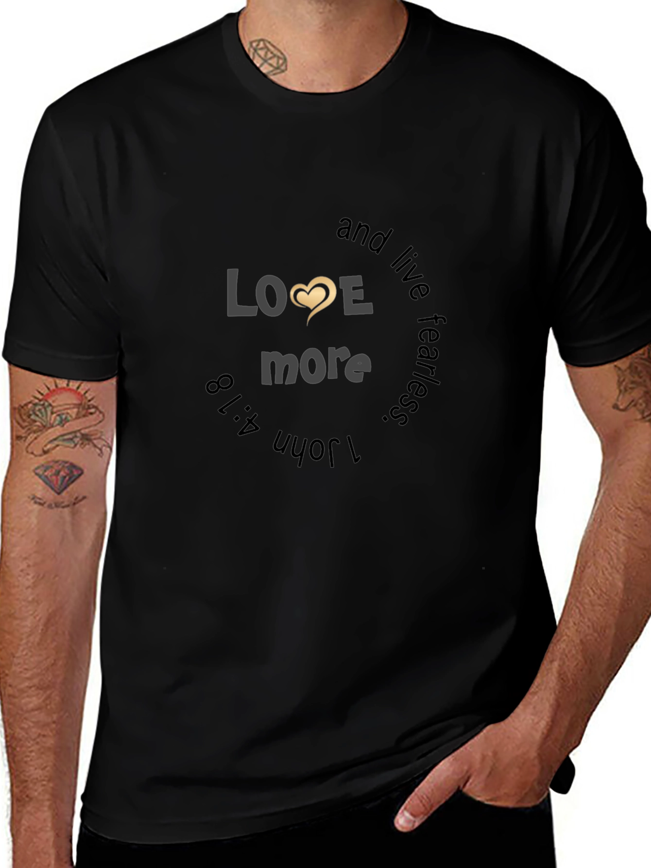 Love More Fearless Graphic Tee - Black