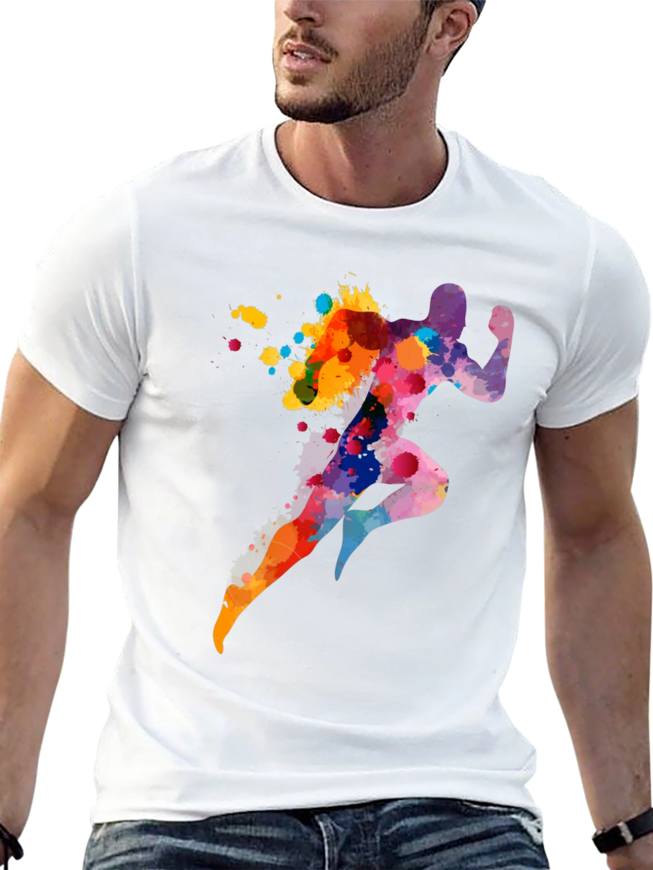 Abstract Runner Graphic Tee