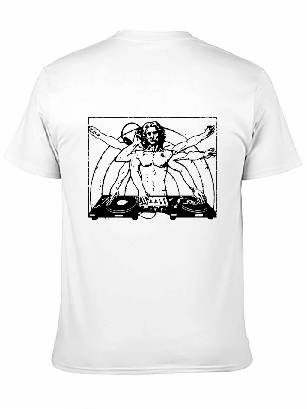 DJ Vitruvian Man Graphic Tee - Black