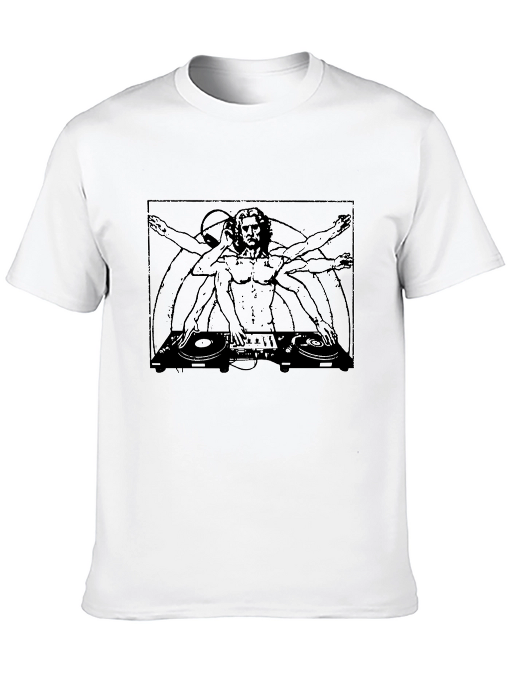 DJ Vitruvian Man Graphic Tee - Black