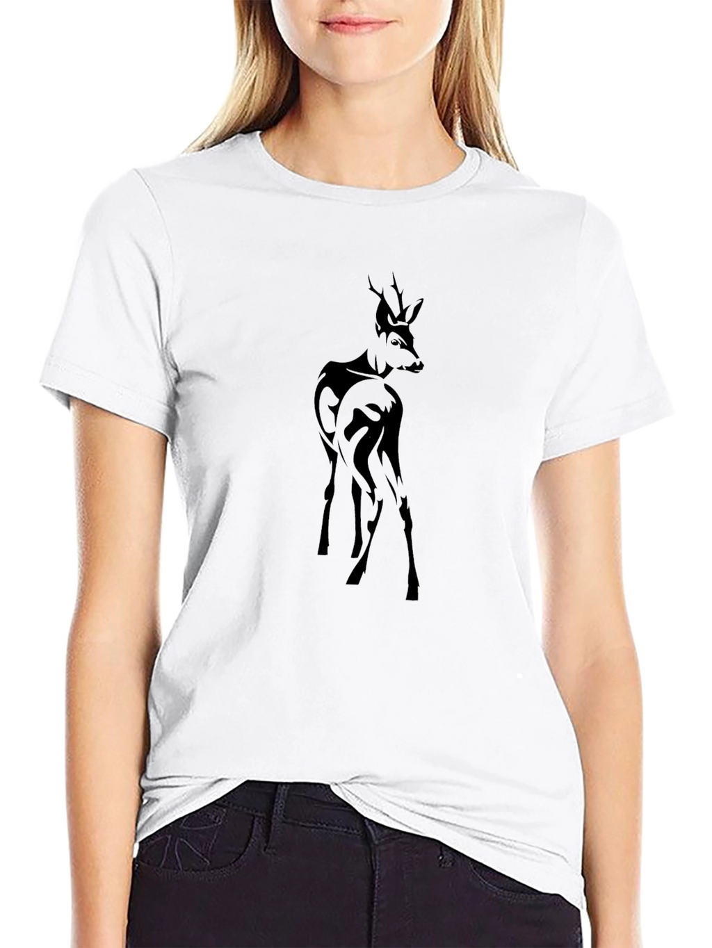 Deer Silhouette Black T-Shirt