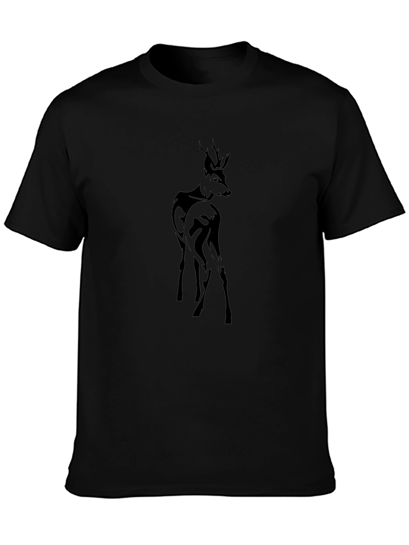 Deer Silhouette Black T-Shirt