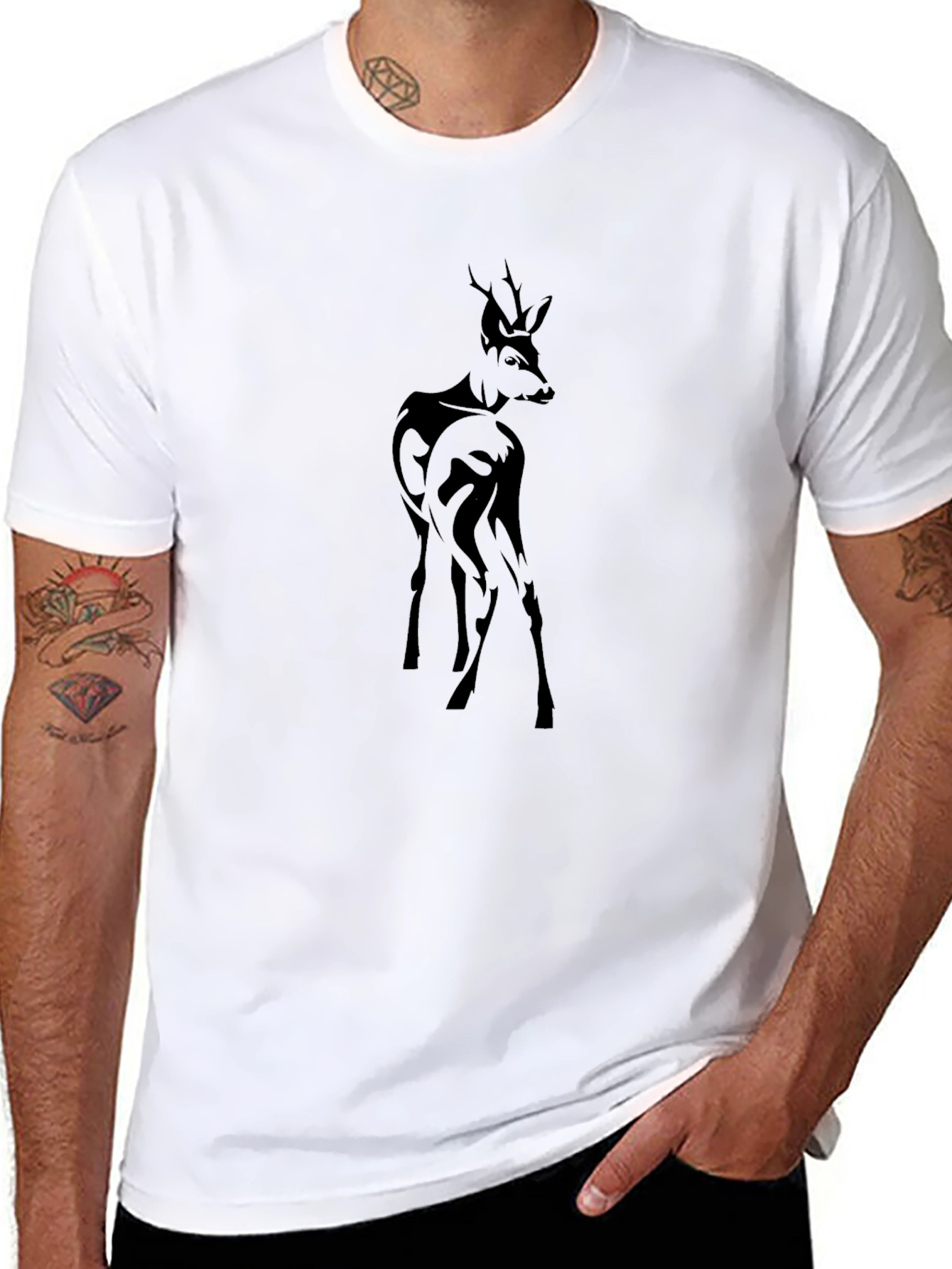 Deer Silhouette Black T-Shirt