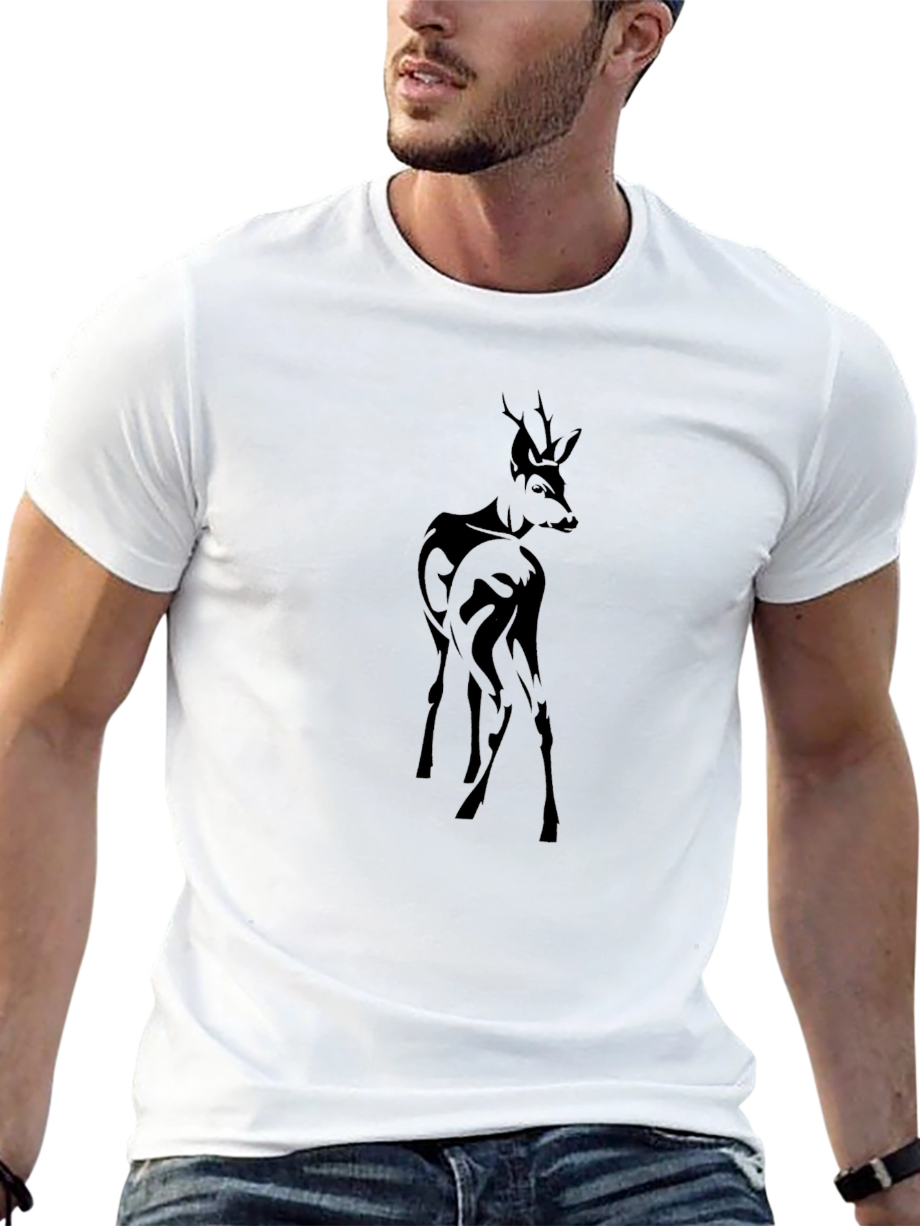 Deer Silhouette Black T-Shirt