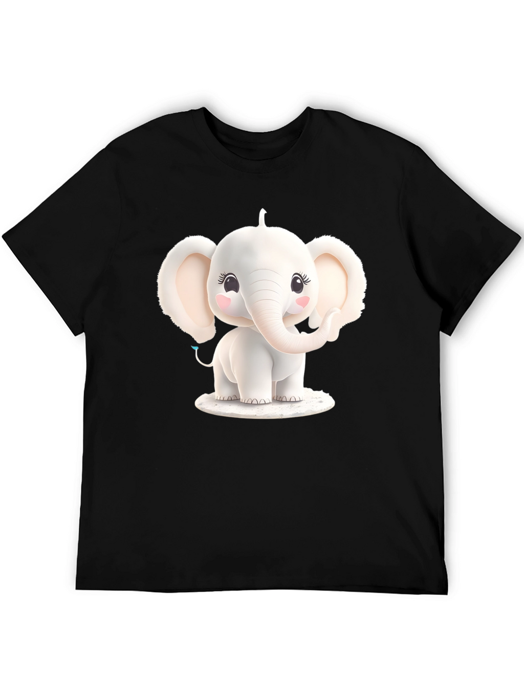 Cute Elephant Graphic Tee - Black T-Shirt