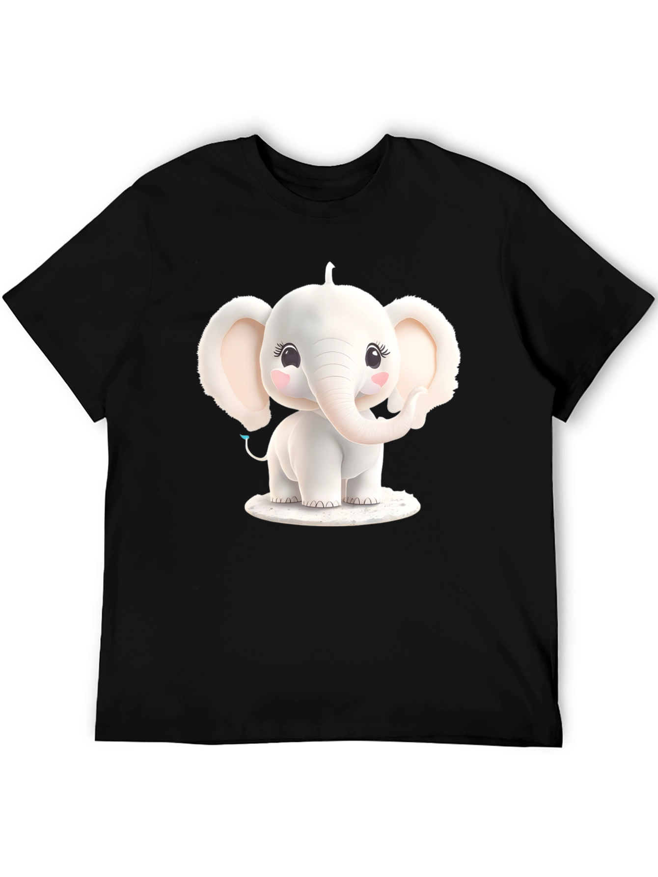 Cute Elephant Graphic Tee - Black T-Shirt