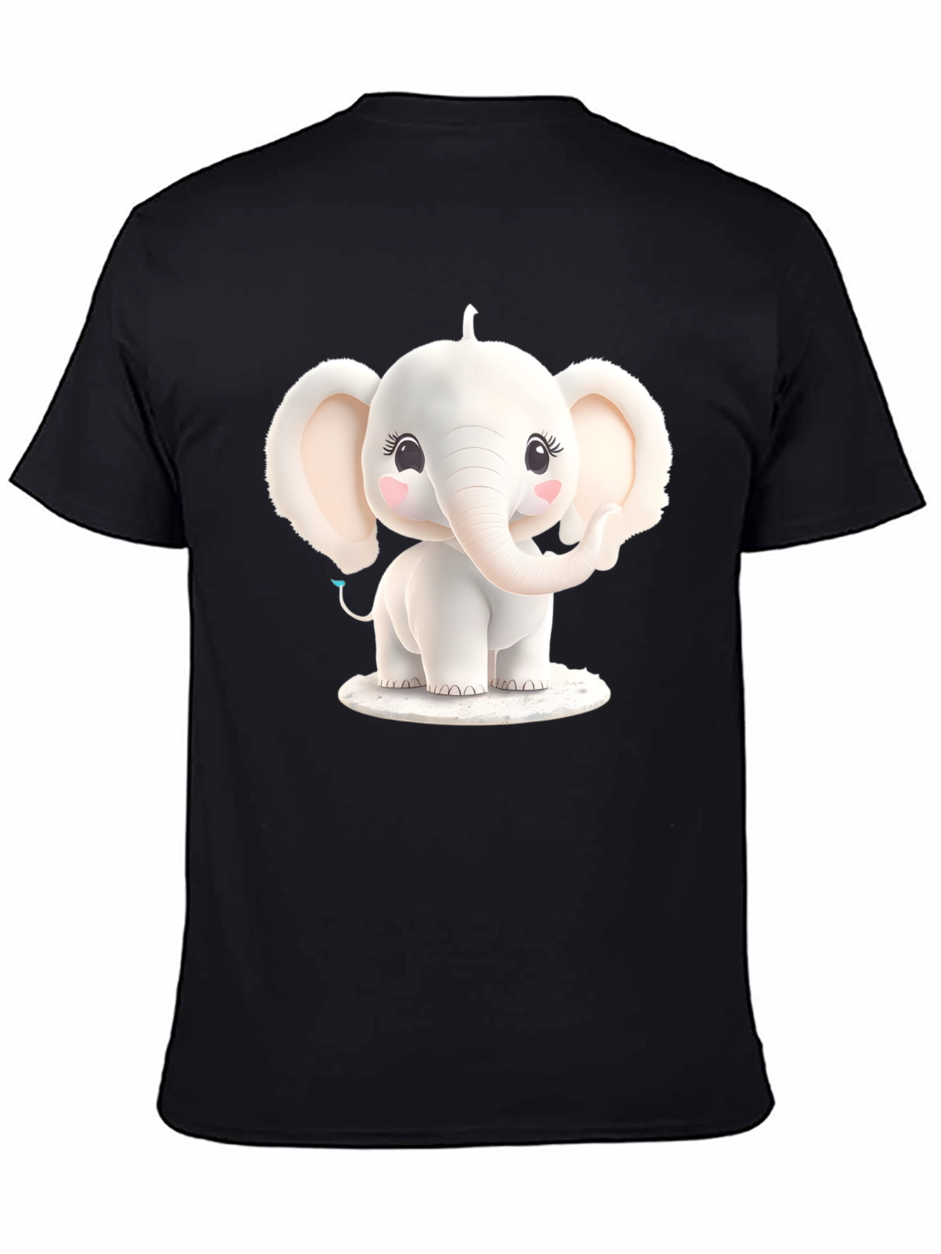 Cute Elephant Graphic Tee - Black T-Shirt