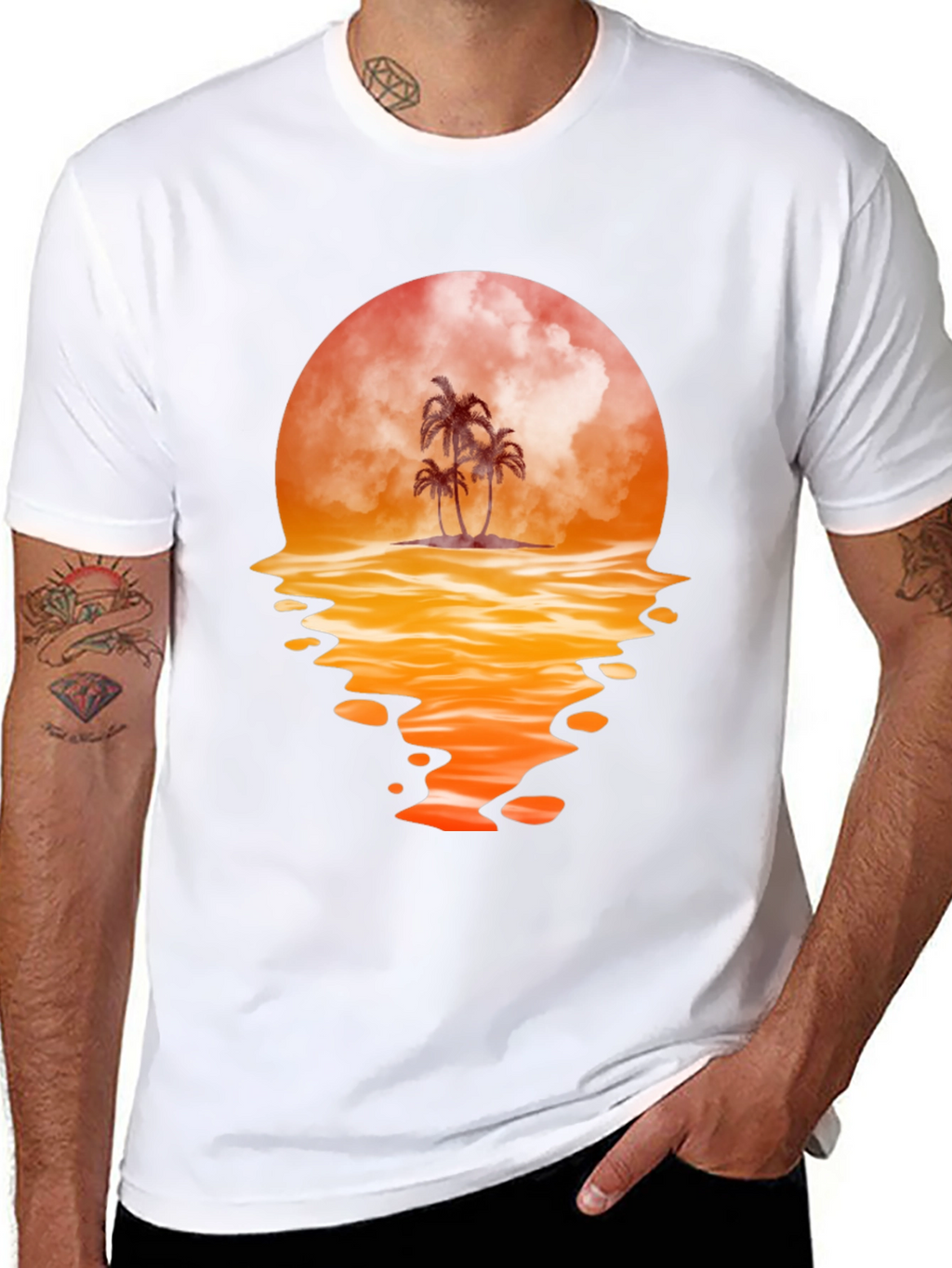 Sunset Palm Tree Graphic Tee