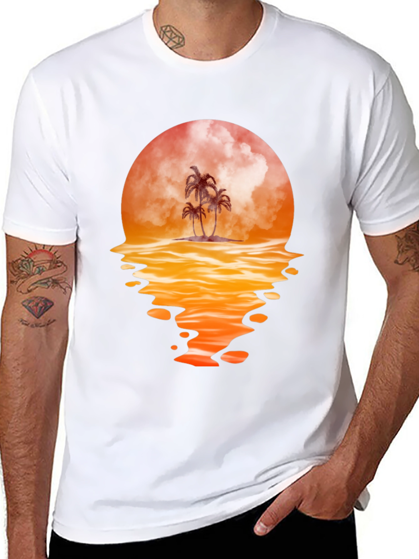 Sunset Palm Tree Graphic Tee