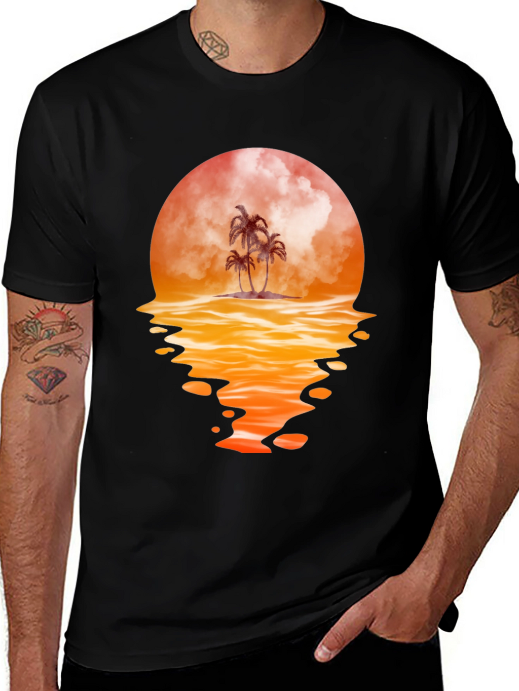 Sunset Palm Tree Graphic Tee