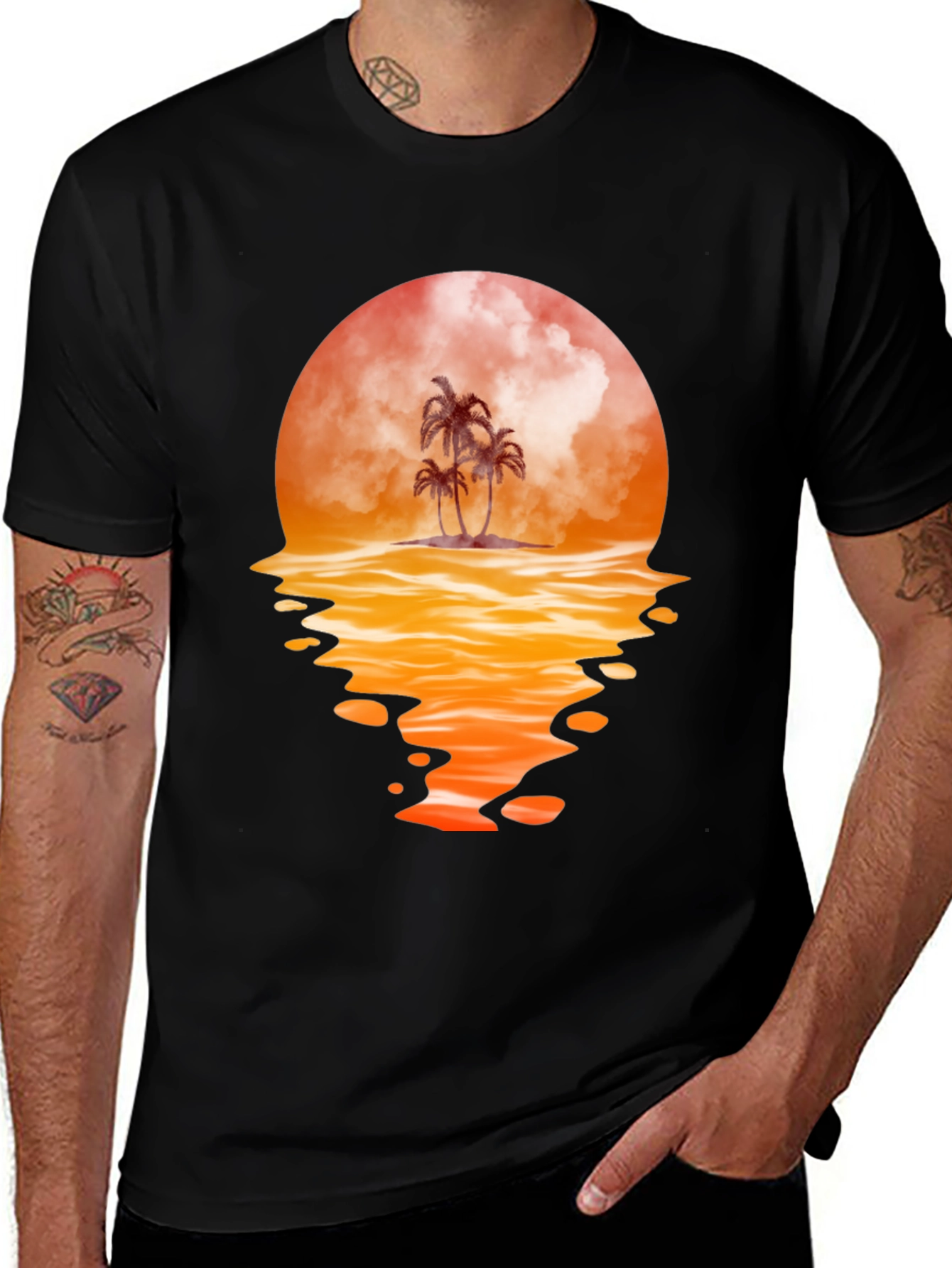 Sunset Palm Tree Graphic Tee