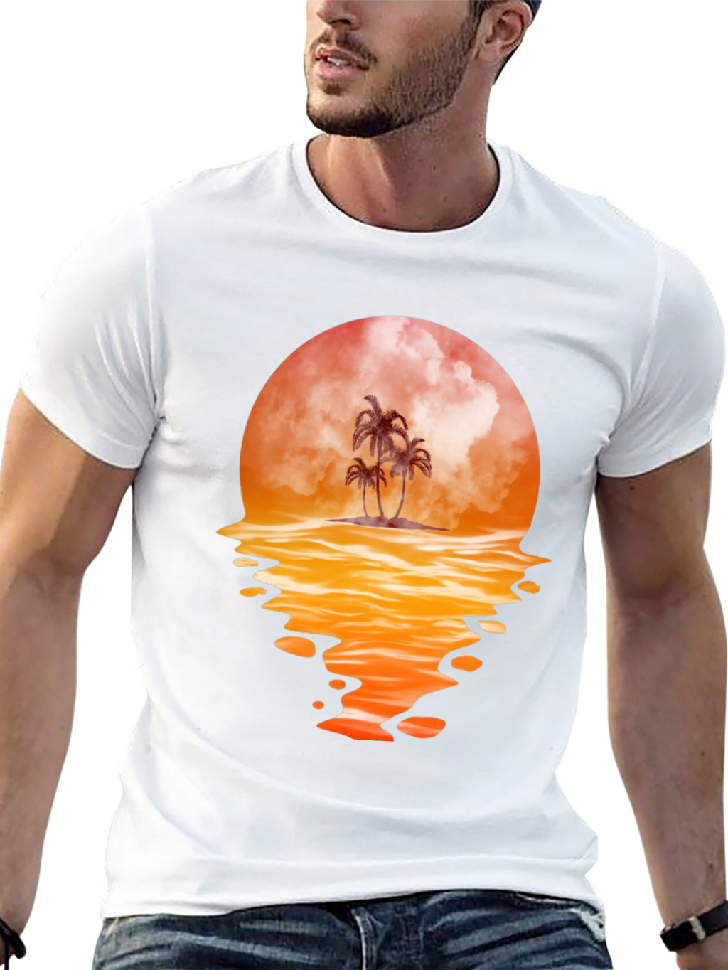 Sunset Palm Tree Graphic Tee