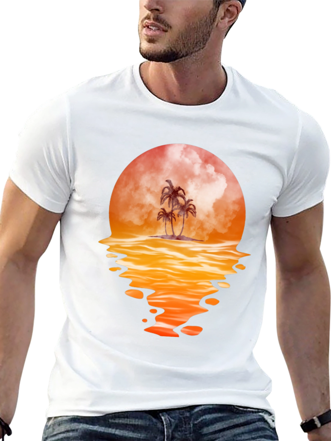 Sunset Palm Tree Graphic Tee