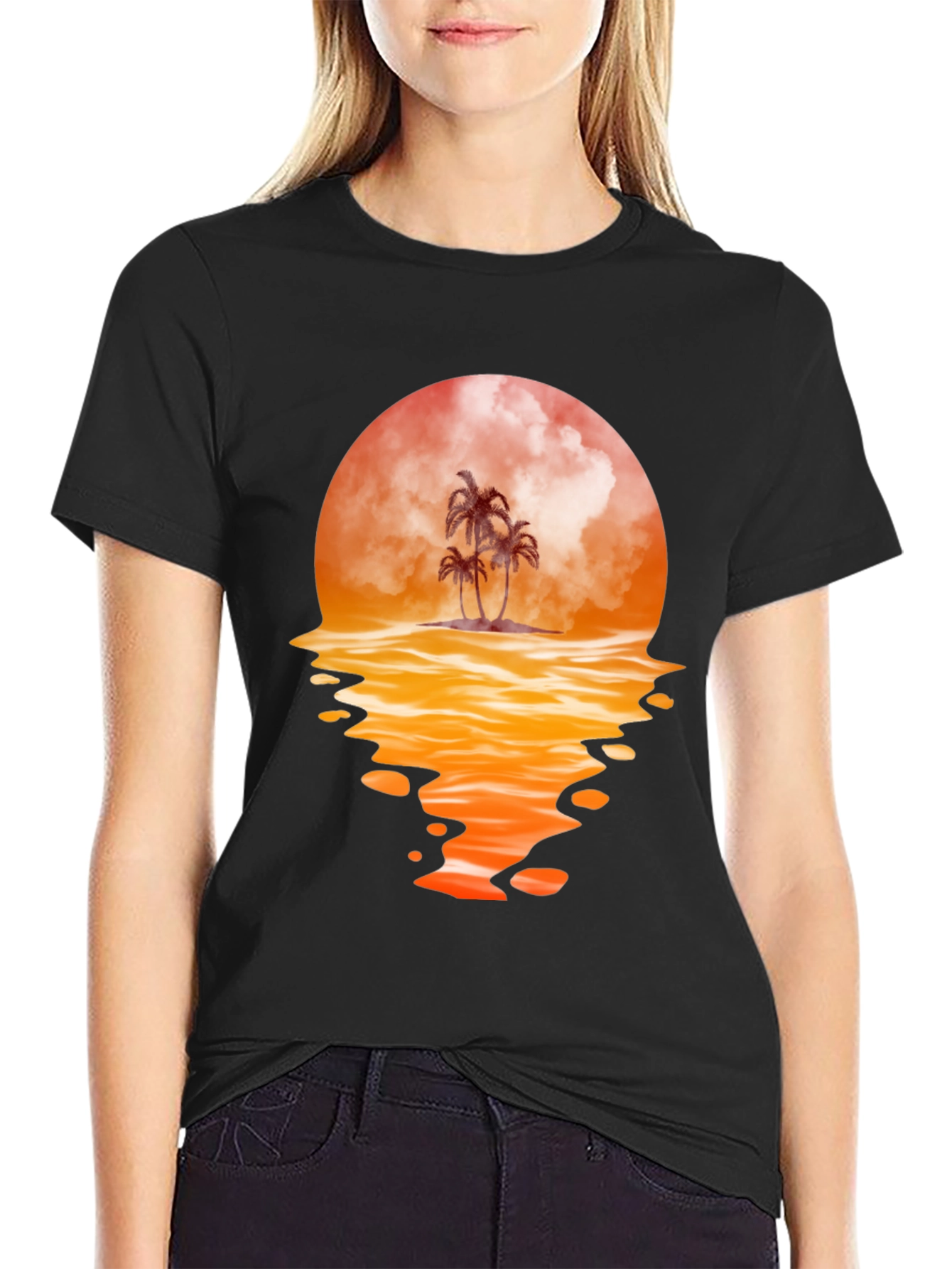 Sunset Palm Tree Graphic Tee