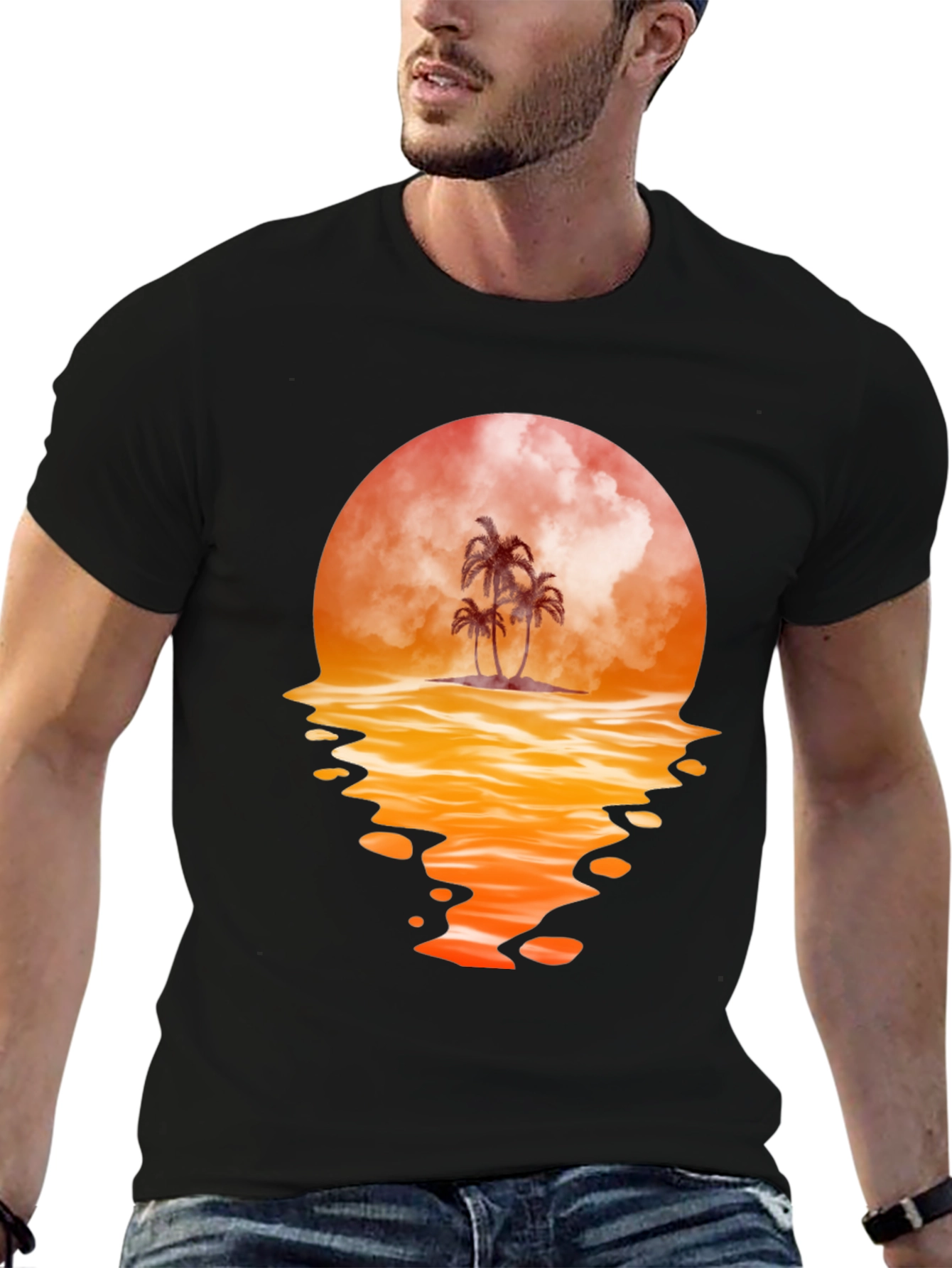 Sunset Palm Tree Graphic Tee
