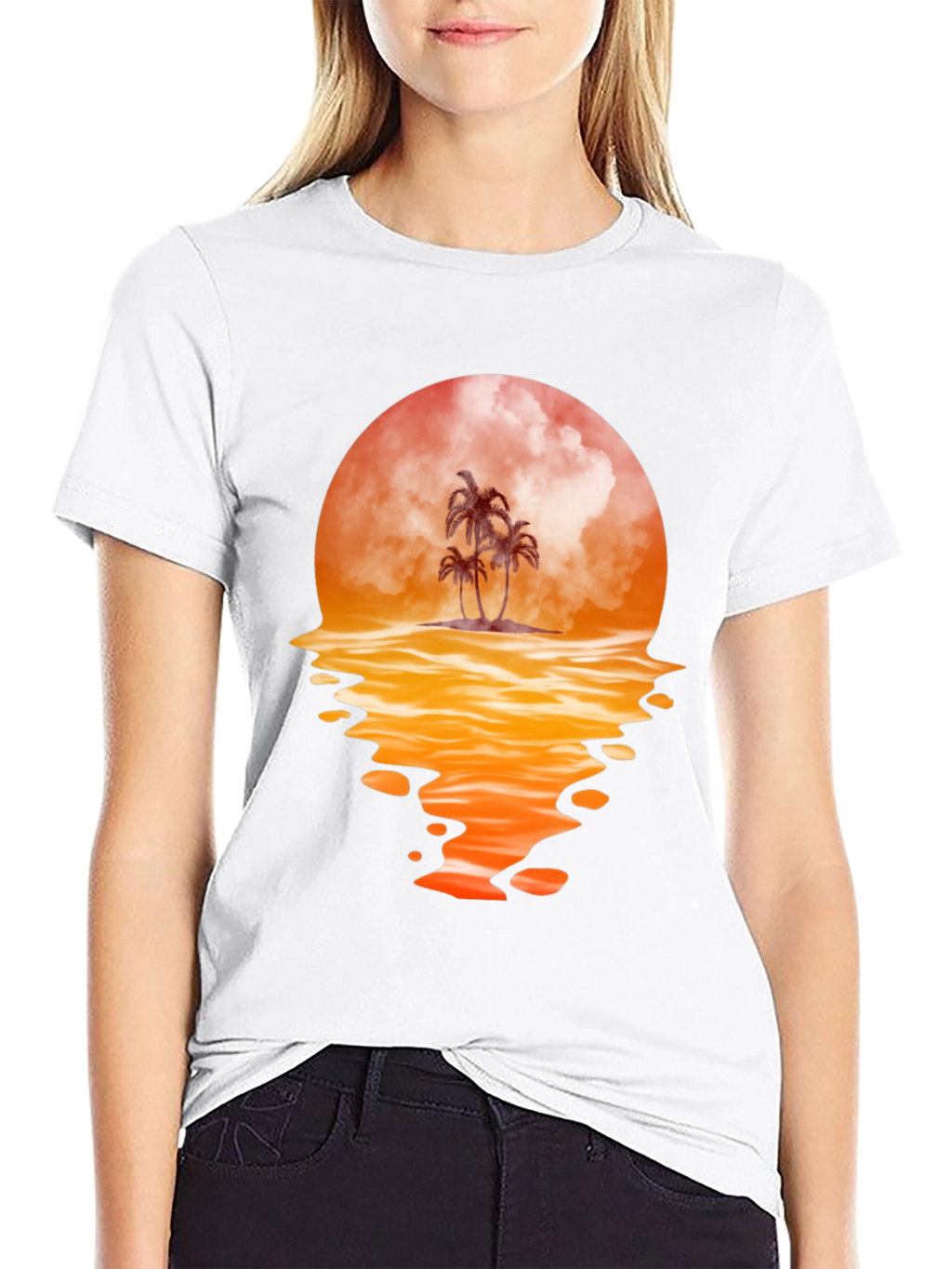 Sunset Palm Tree Graphic Tee