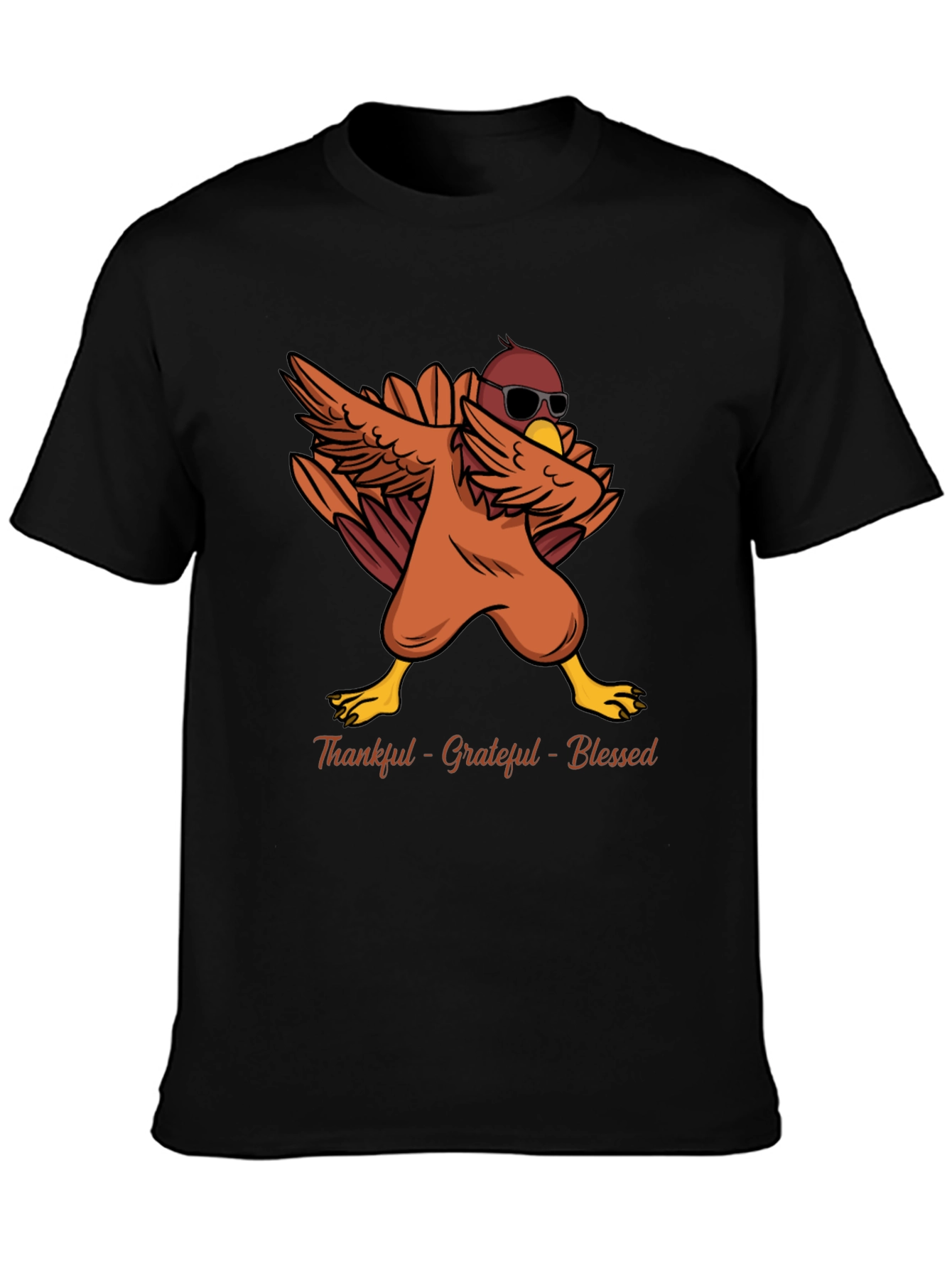 Thankful Grateful Blessed Thanksgiving Turkey Dab T-Shirt