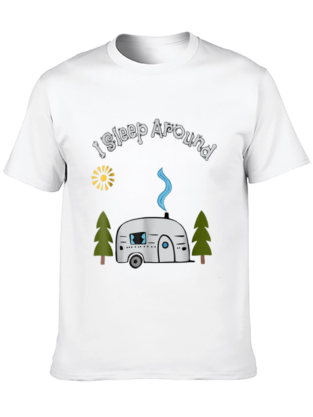 I Sleep Around Camping T-Shirt - Black