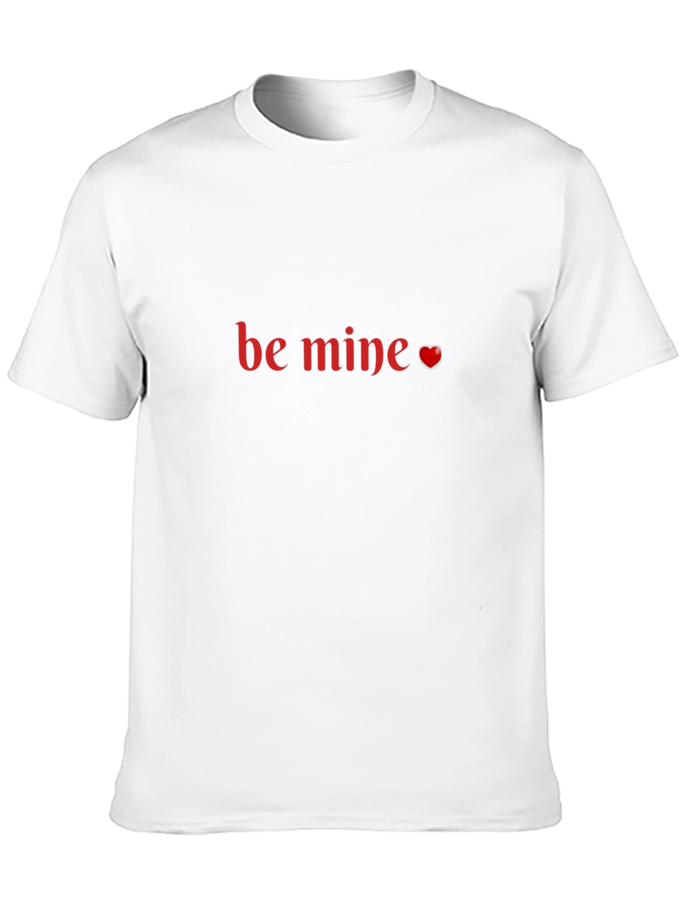 Be Mine Valentines Day T-Shirt - Black Crew Neck