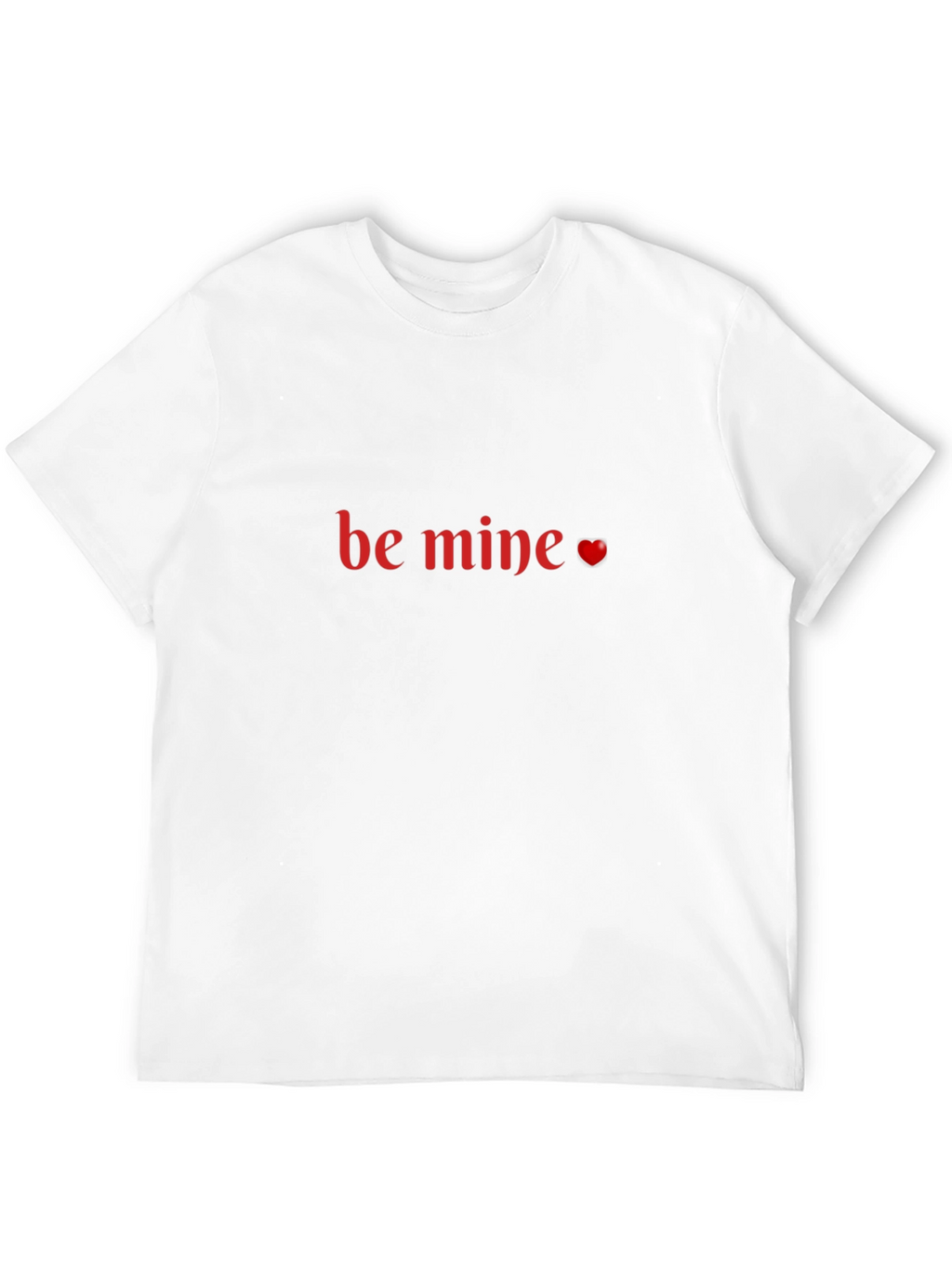 Be Mine Valentines Day T-Shirt - Black Crew Neck
